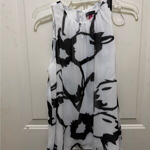 Vince Camuto Black and White Floral Blouse